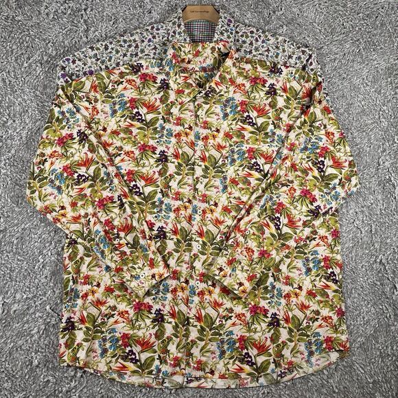Alan Flusser Button Up Shirt Bundle of Two Men's XXL Floral Designer Preppy - Picture 1 of 6